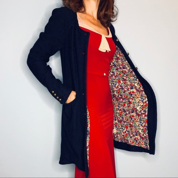 Free People Jackets & Blazers - Free People pea coat with floral lining - size XS